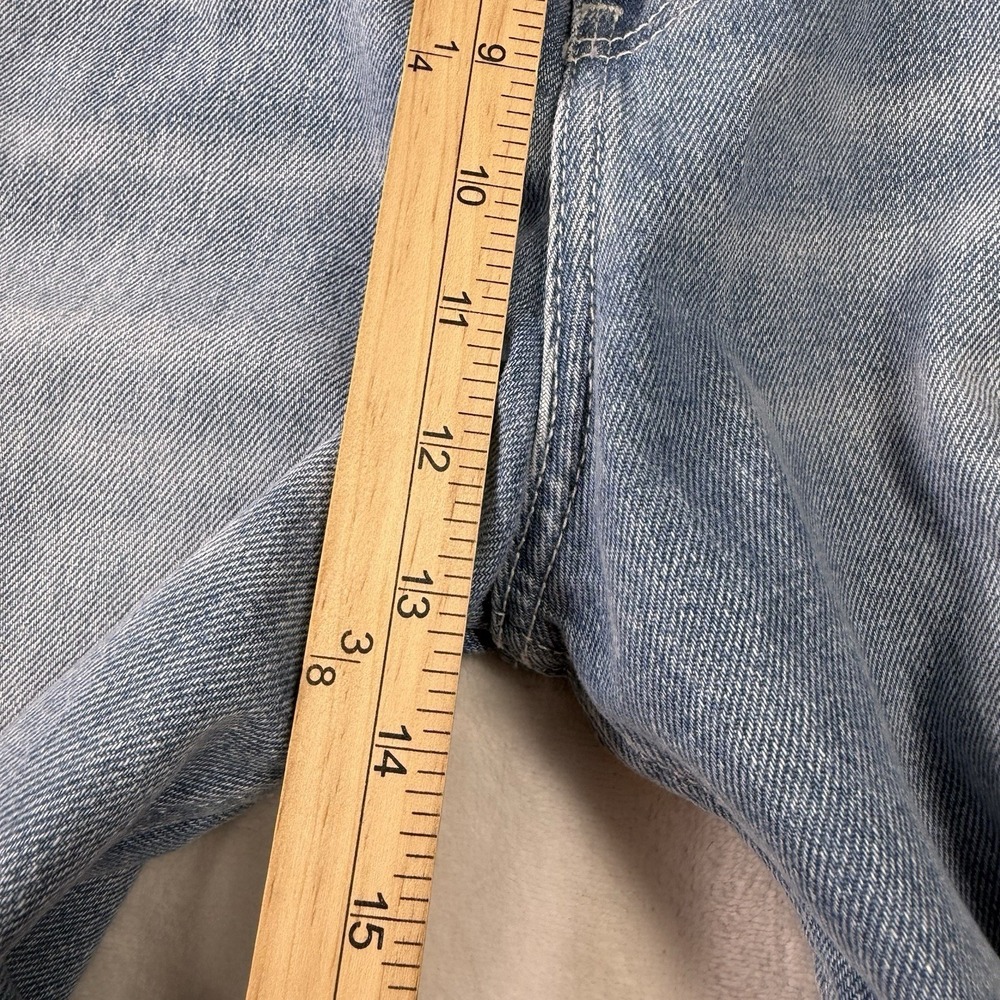 BDG Baggy Fit Jeans Mens 33x32 Light Fade Distressed Wide Leg Raw Edge - Picture 12 of 15